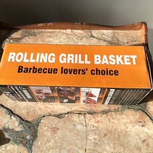 Aucma Rolling Grill Basket Kit Stainless Steel New